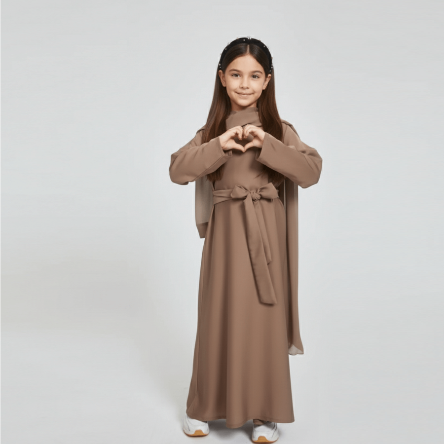 Junior Girls Plain Closed Abaya